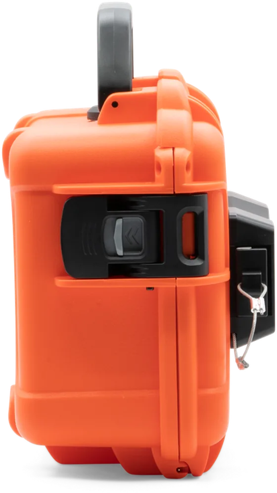 Coque étanche et robuste de la batterie LIFE, de profil